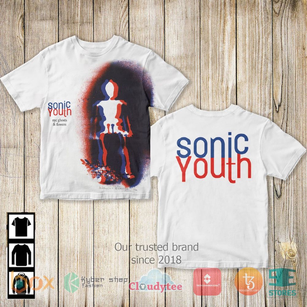 HOT Sonic Youth NYC Ghosts & Flowers T-Shirt 3