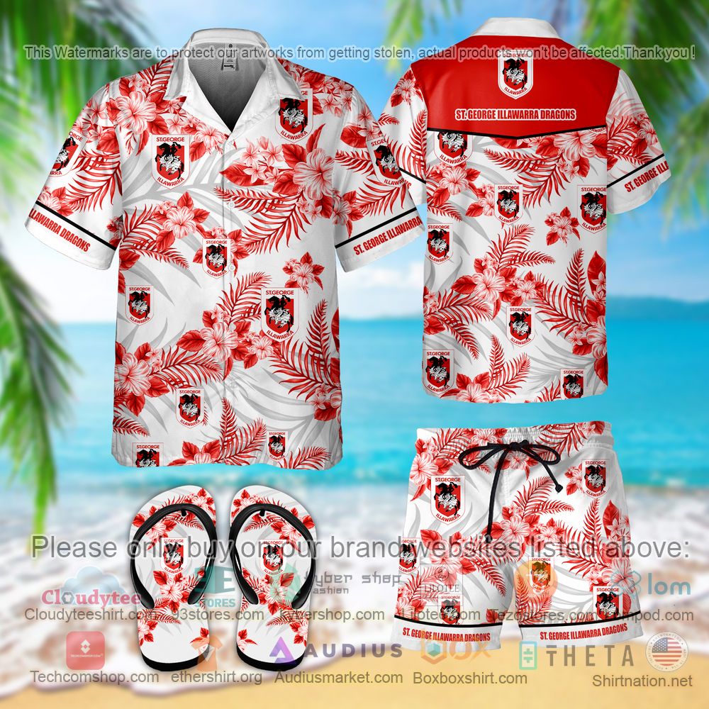BEST St. George Illawarra Dragons Hawaiian Shirt, Short 3