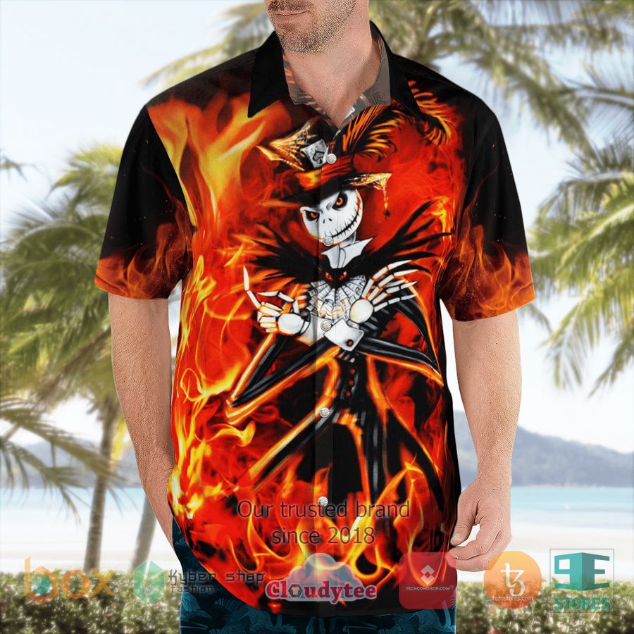 BEST The Nightmare Jack Skellington Fire Hawaii Shirt 6