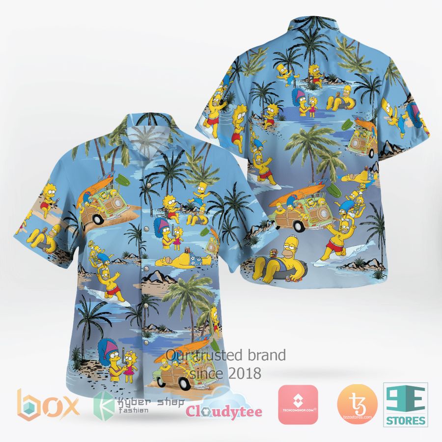 BEST The Simpsons Family On The Beach Blue Hawaii Shirt 1