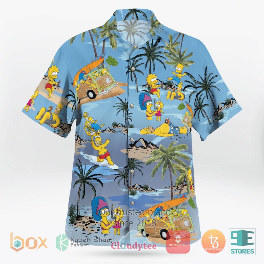 BEST The Simpsons Family On The Beach Blue Hawaii Shirt 5