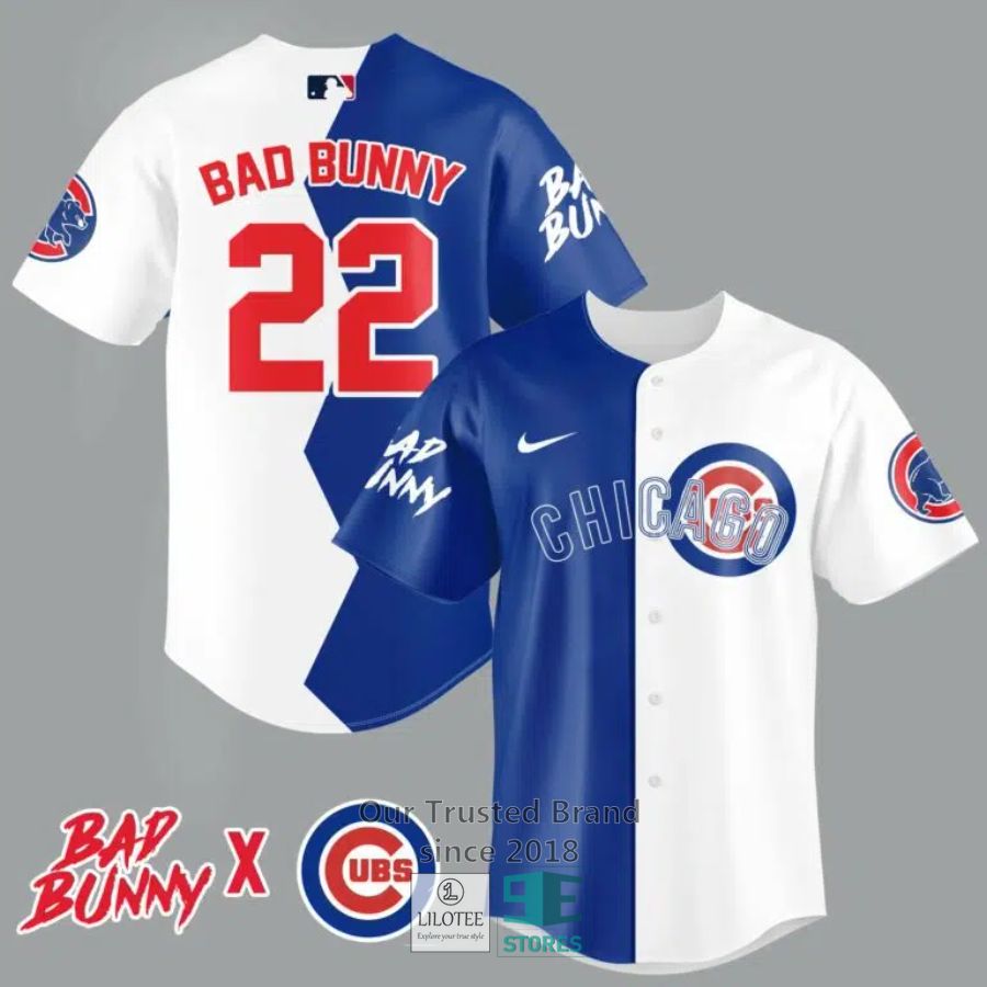 Chicago Cubs Bad Bunny 22 Baseball Jersey 2