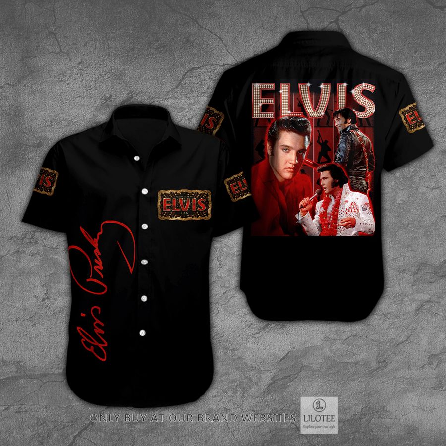 Elvis Presley Black Hawaiian Shirt 2