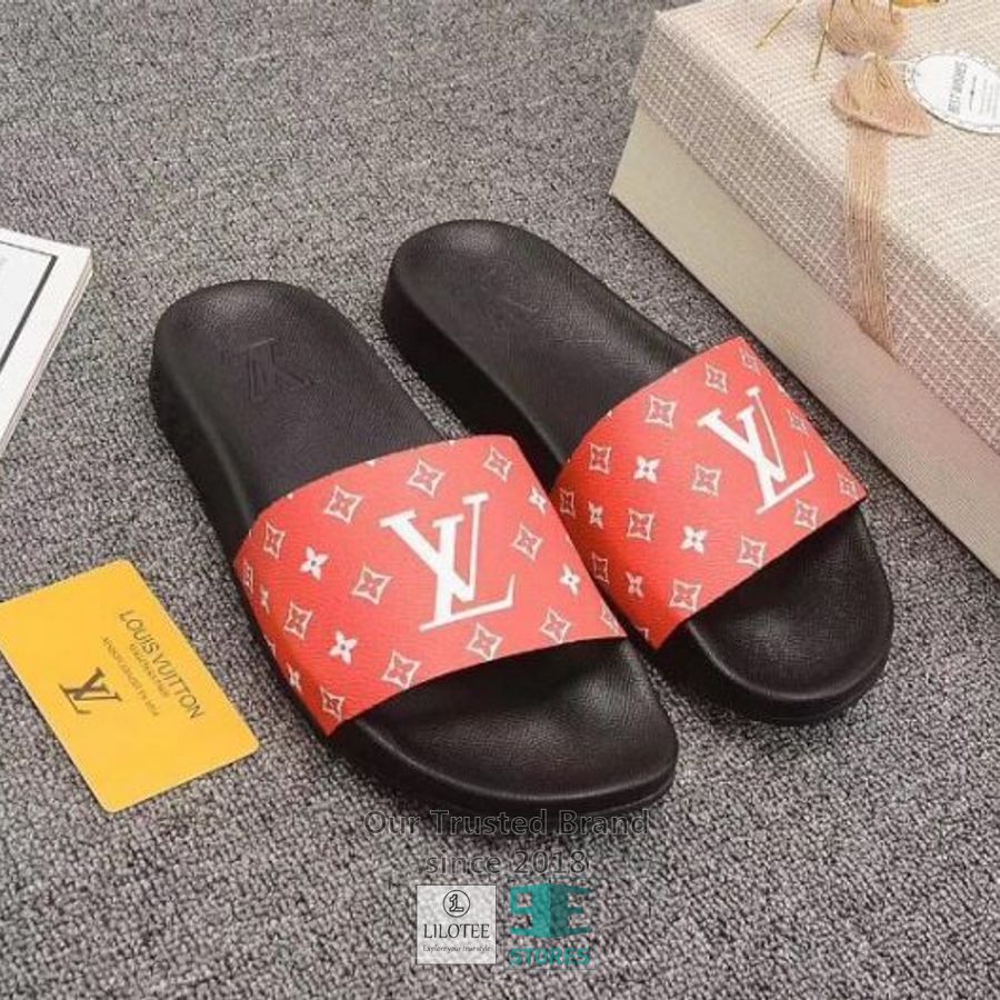 LV Louis Vuitton Red Slide Sandal 2