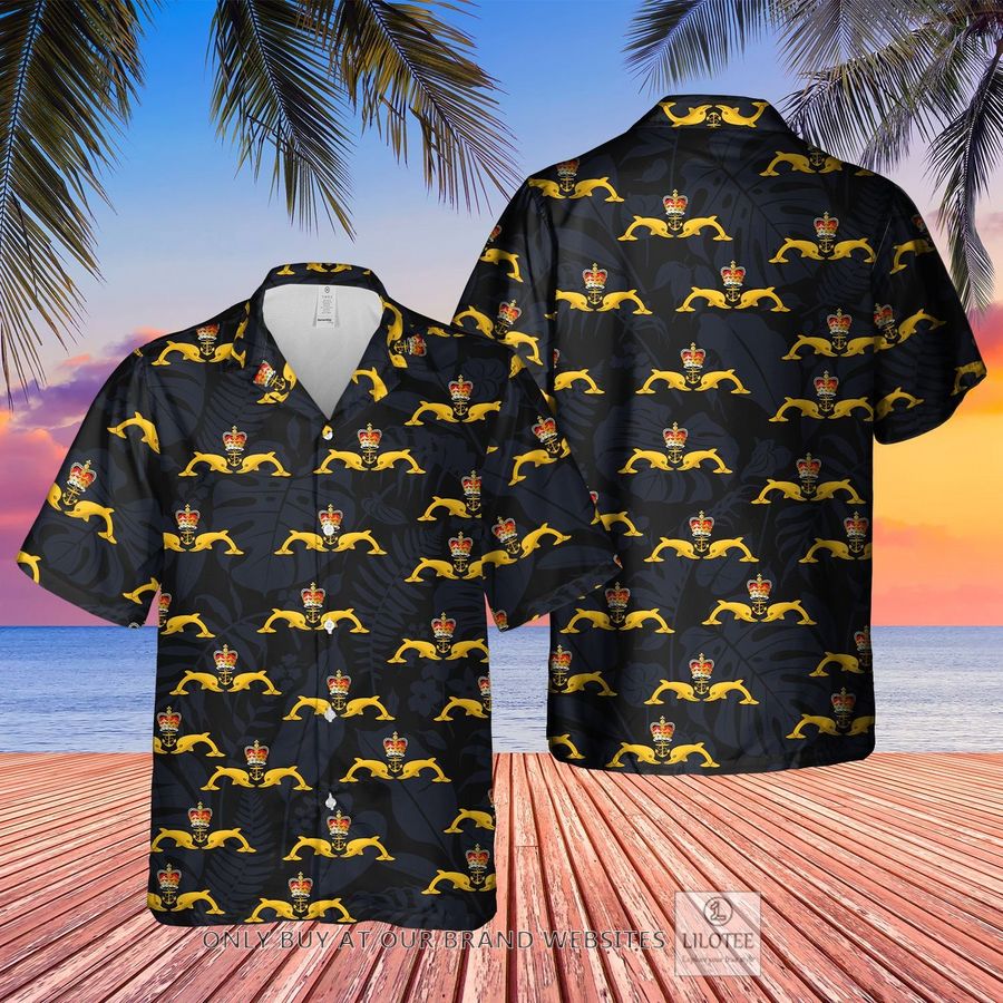 Royal Navy Dolphins Badge Hawaiian Shirt, Shorts 29