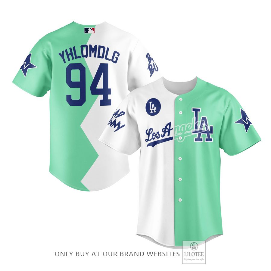 Bad Bunny Los Angeles Dodgers White Green Baseball Jersey 2
