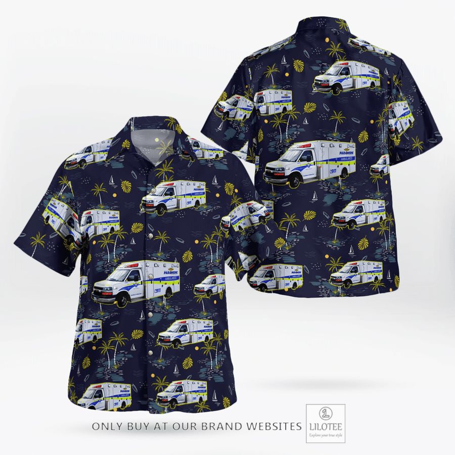 Cambridge, Ontario, Canada, Region of Waterloo Paramedic Service Ambulance Hawaiian Shirt 16