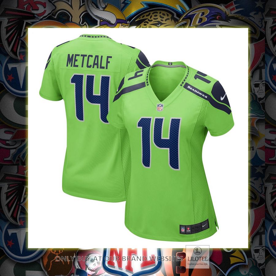 Dk Metcalf Seattle Seahawks Nike Womens Game Neon Green Football Jersey 7
