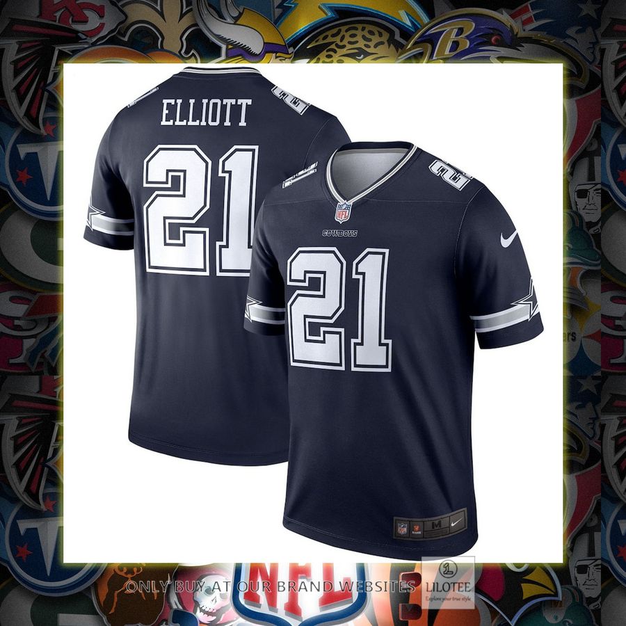 Ezekiel Elliott Dallas Cowboys Nike Legend Navy Football Jersey 7