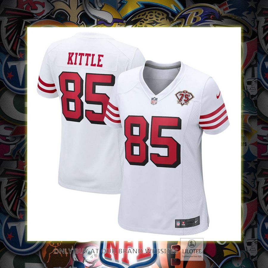 George Kittle San Francisco 49ers Nike Women's 75th Anniversary 2nd Alternate White Football Jersey 3