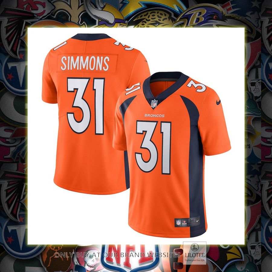 Justin Simmons Denver Broncos Nike Vapor Orange Football Jersey 6