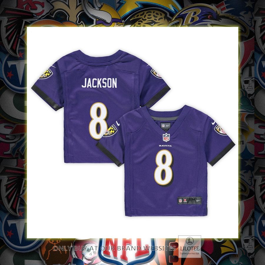 Lamar Jackson Baltimore Ravens Nike Infant Game Purple Football Jersey 6