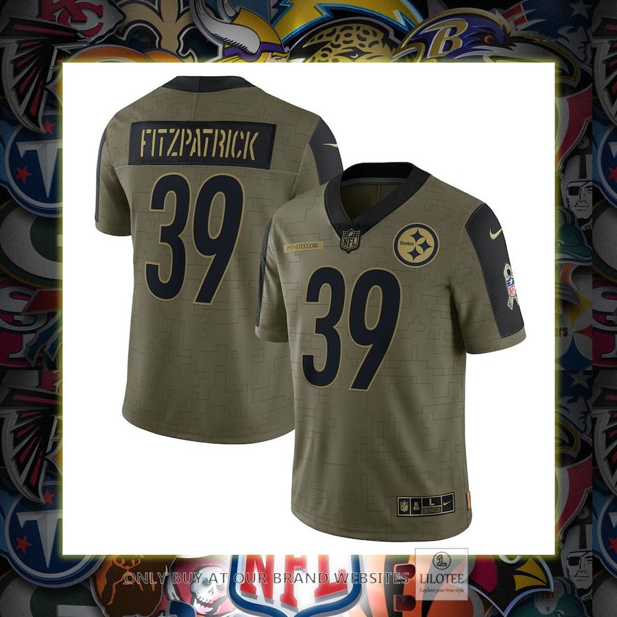 Minkah Fitzpatrick Pittsburgh Steelers Nike 2021 Salute To Service Player Olive Football Jersey 7