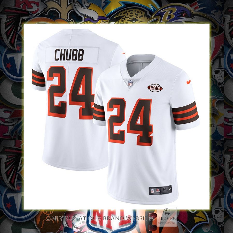 Nick Chubb Cleveland Browns Nike 1946 Collection Alternate Vapor White Football Jersey 7