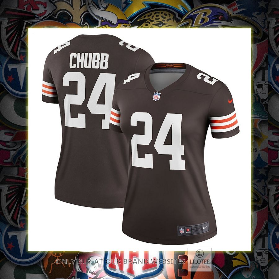 Nick Chubb Cleveland Browns Nike Womens Legend Brown Football Jersey 7
