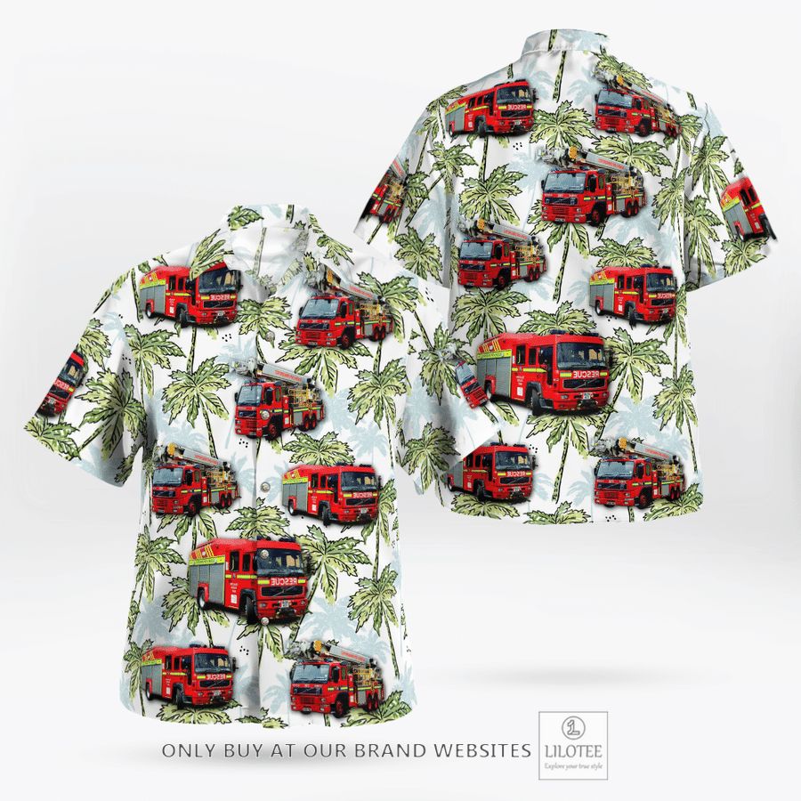 Oxfordshire, England, Oxfordshire Fire and Rescue Service Hawaiian Shirt 16