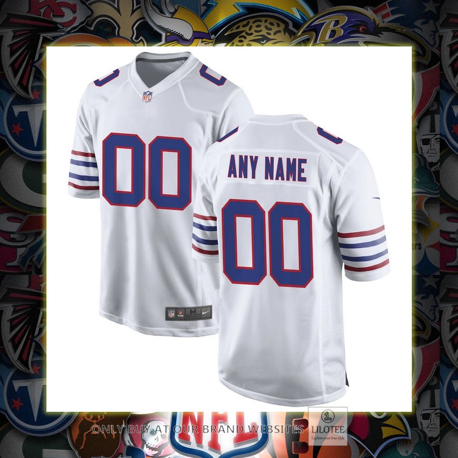 Personalized Buffalo Bills Nike Alternate White Football Jersey 7