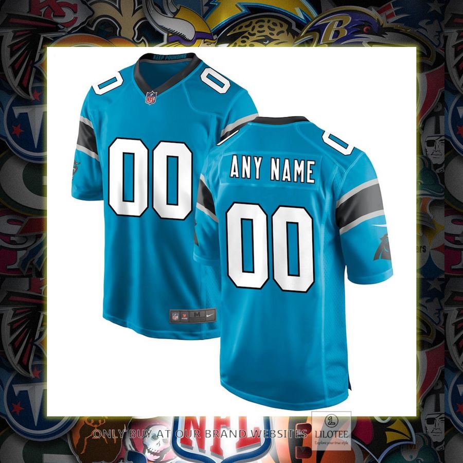 Personalized Carolina Panthers Nike Alternate Blue Football Jersey 6