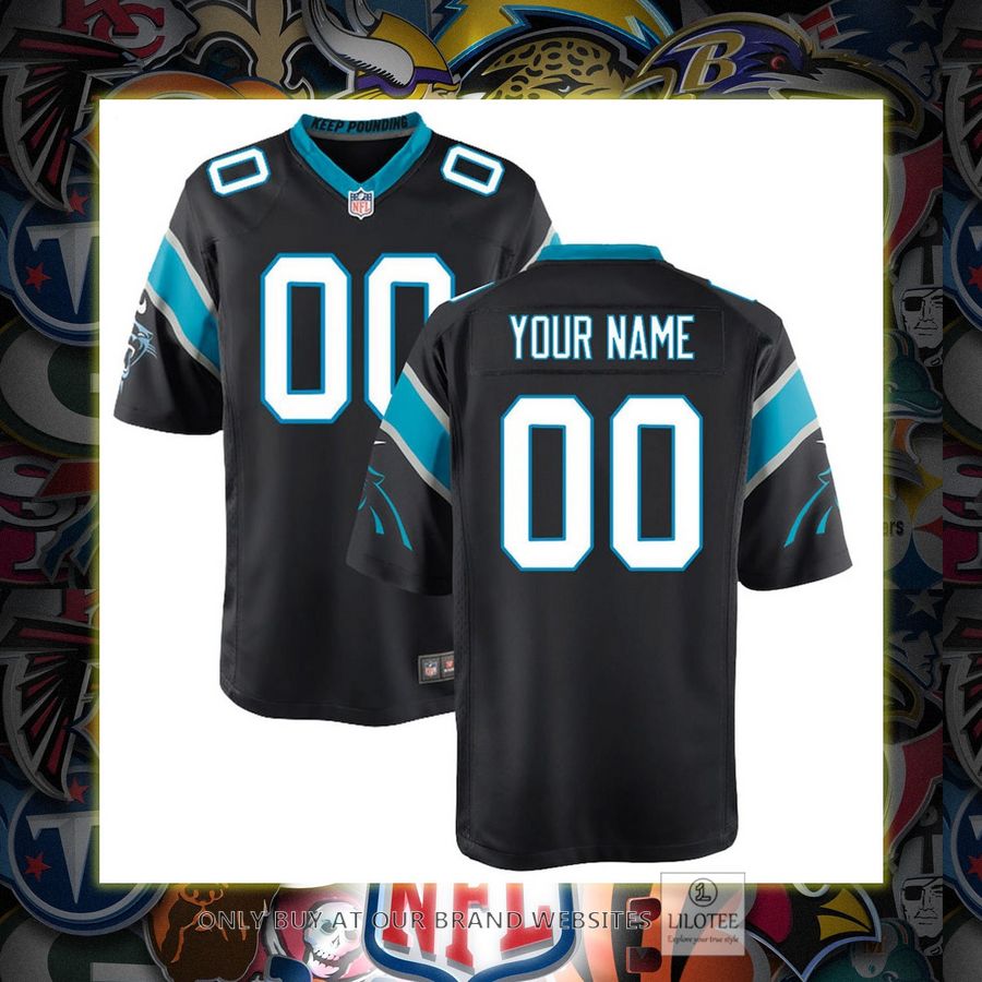 Personalized Carolina Panthers Nike Youth Game Black Football Jersey 7