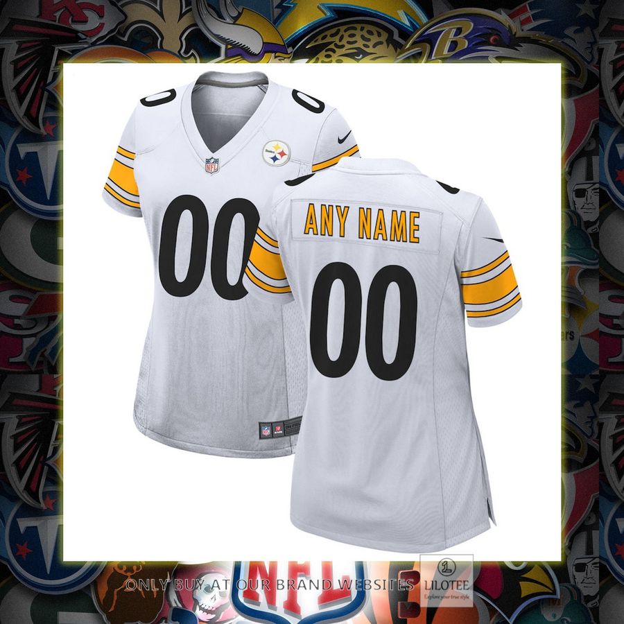 Personalized Pittsburgh Steelers Nike Womens Game White Football Jersey 6