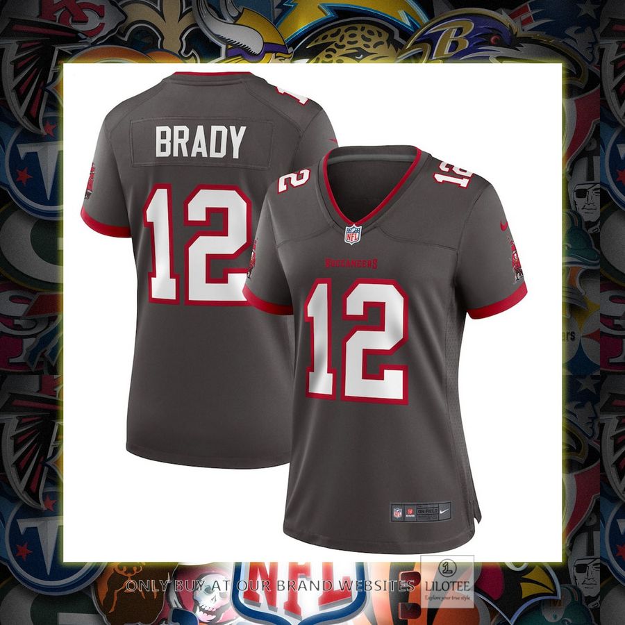 Tom Brady Tampa Bay Buccaneers Nike Women's Alternate Pewter Football Jersey 7