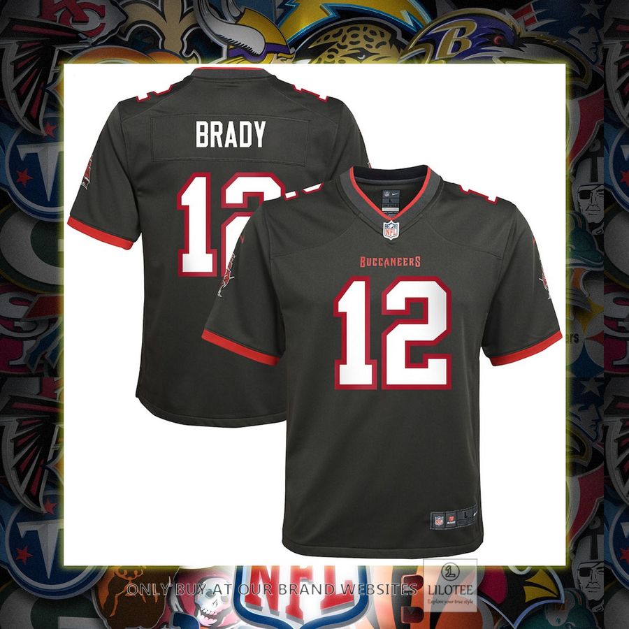 Tom Brady Tampa Bay Buccaneers Nike Youth Alternate Pewter Football Jersey 7
