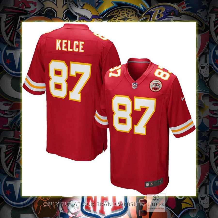 Travis Kelce Kansas City Chiefs Youth Nike Team Color Red Football Jersey 7