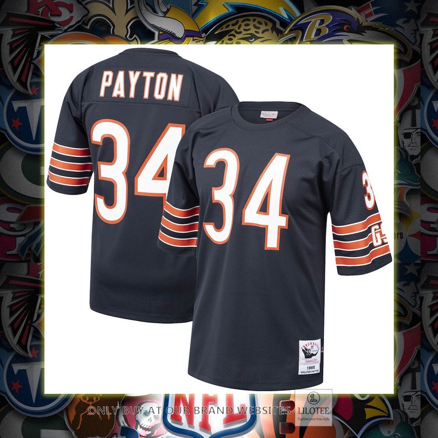 Walter Payton Chicago Bears Mitchell And Ness 1985 Authentic Throwback Retired Player Navy Football Jersey 7