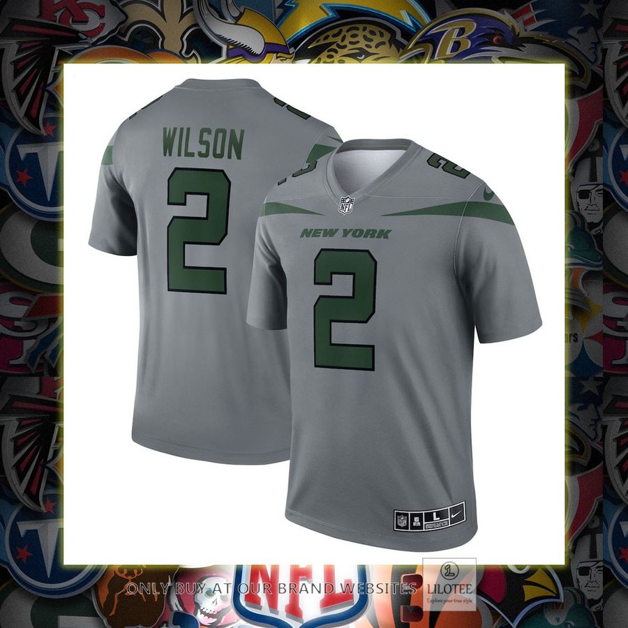 Zach Wilson New York Jets Nike Inverted Legend Gray Football Jersey 10