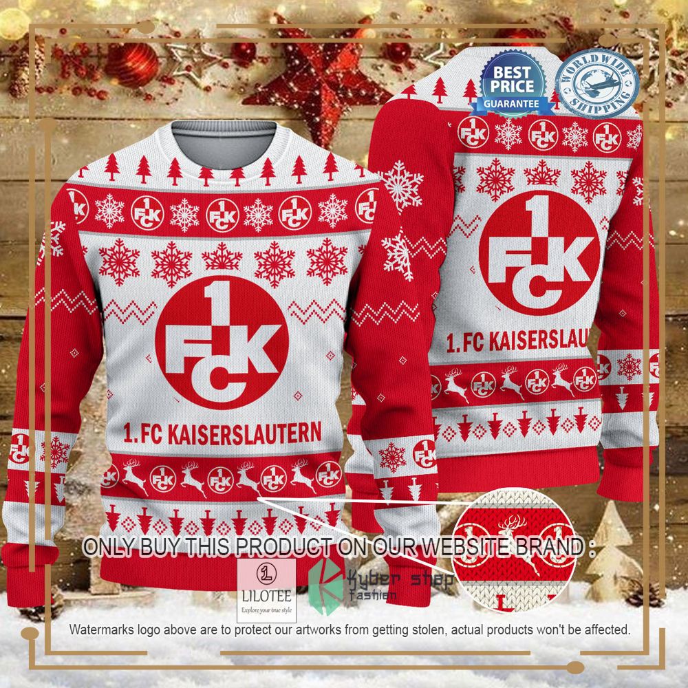 1. FC Kaiserslautern white red Ugly Christmas Sweater - LIMITED EDITION 7