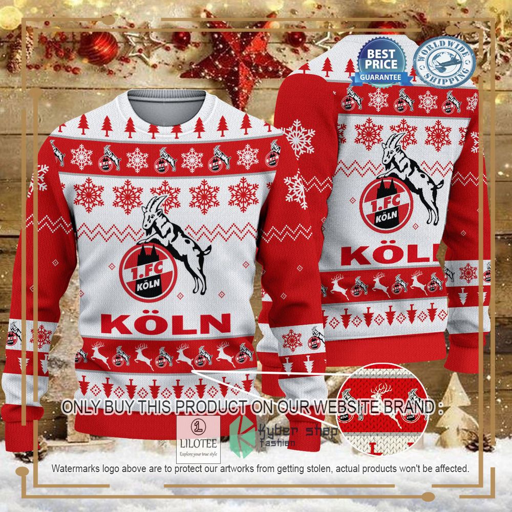 1. FC Koln white red Ugly Christmas Sweater - LIMITED EDITION 7