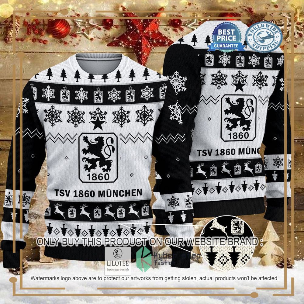 1860 Munich white black Ugly Christmas Sweater - LIMITED EDITION 7