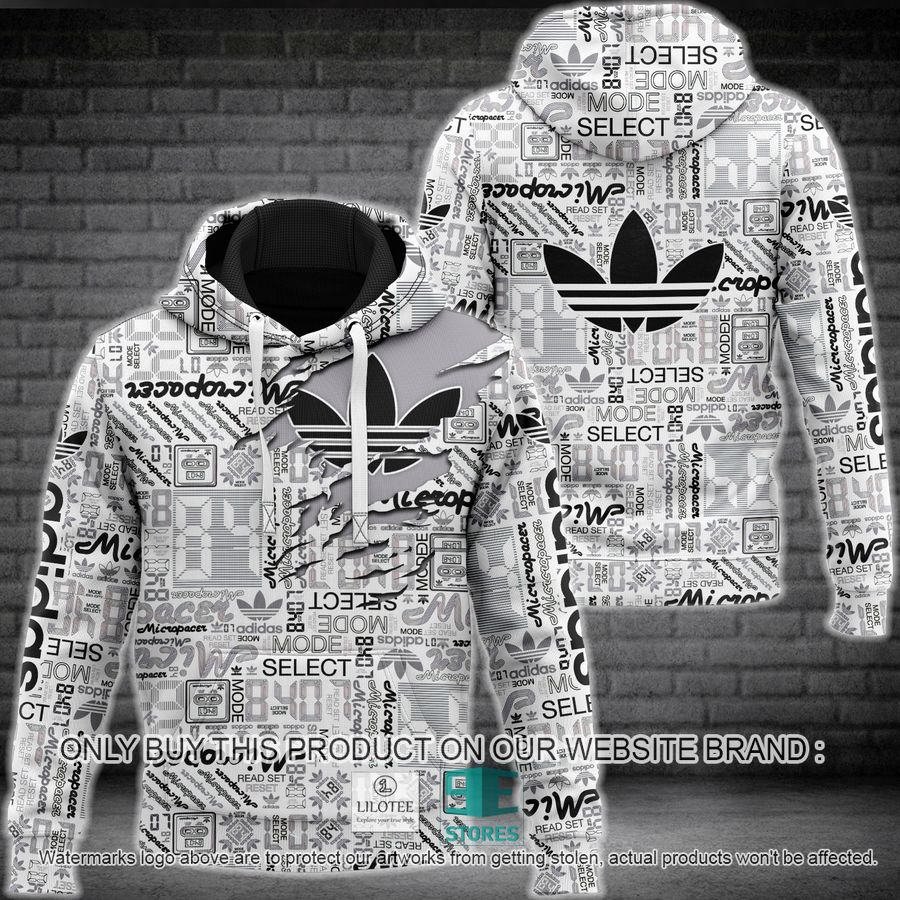 Adidas Mode Select White 3D All Over Print Hoodie 8