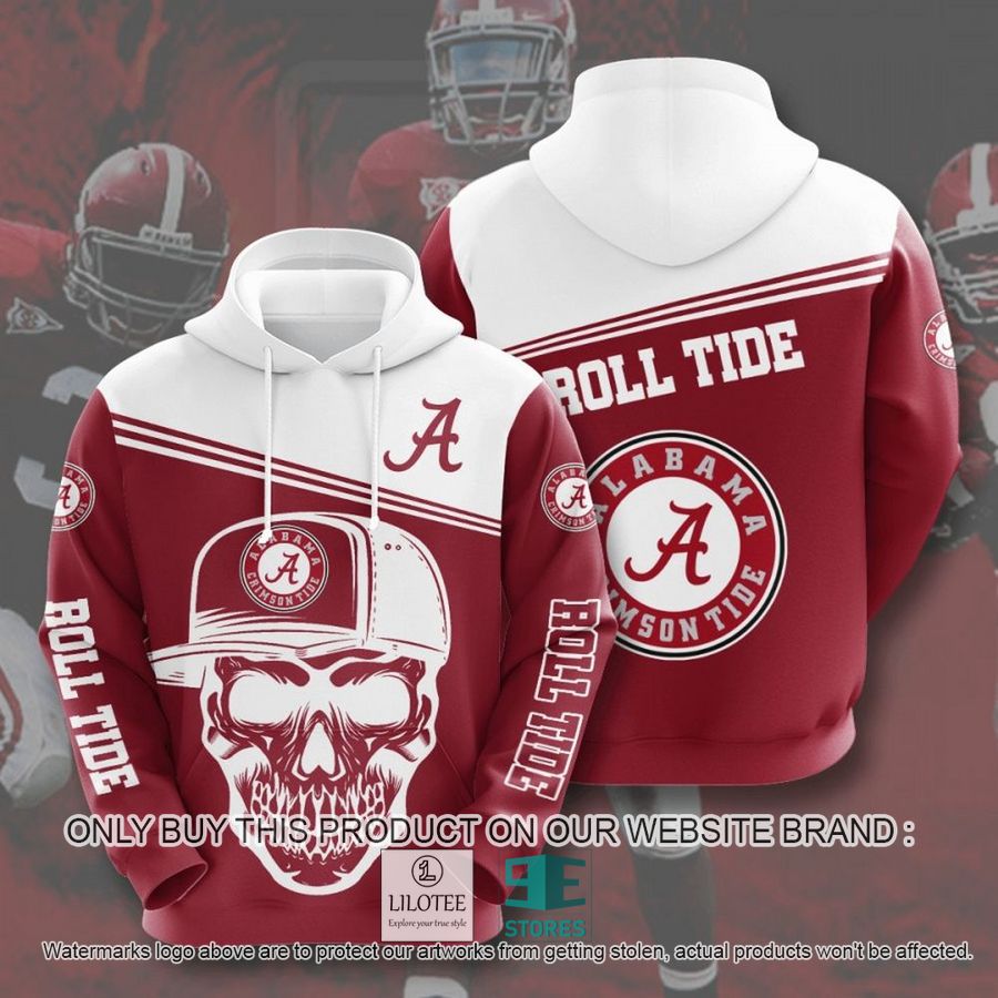 Alabama Crimson Tide NCAA Skull 3D Hoodie, Zip Hoodie - LIMITED EDITION 9