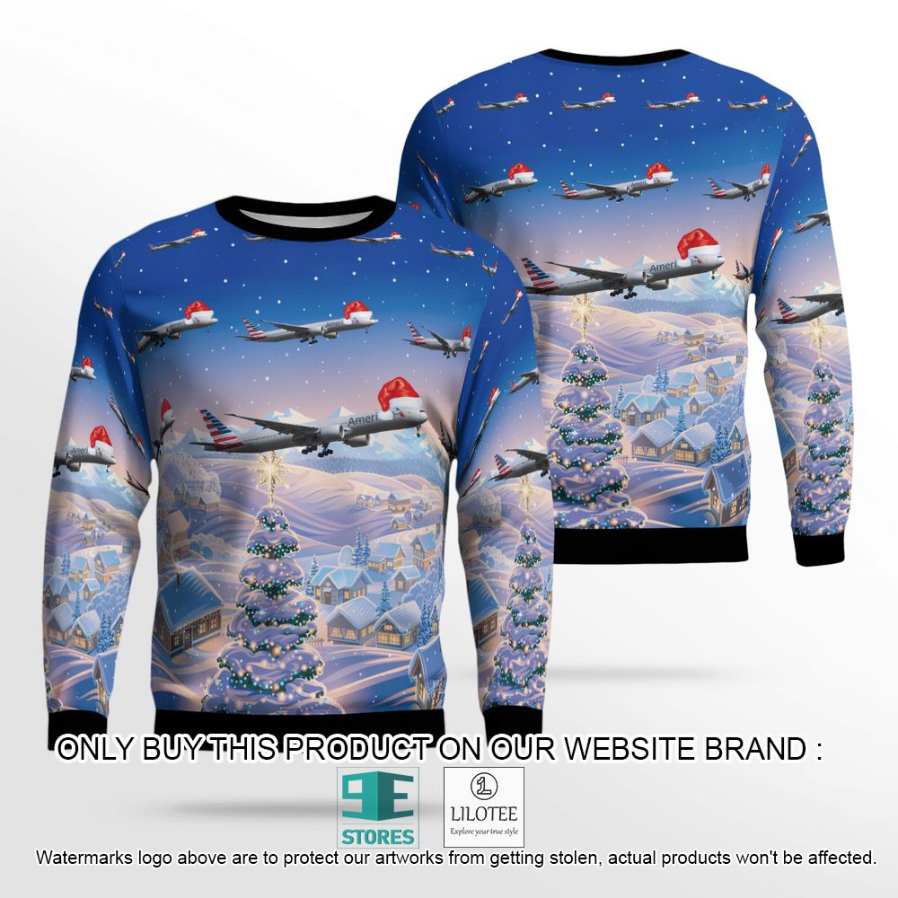 American Airlines Boeing 777-323ER Christmas Wool Sweater - LIMITED EDITION 13