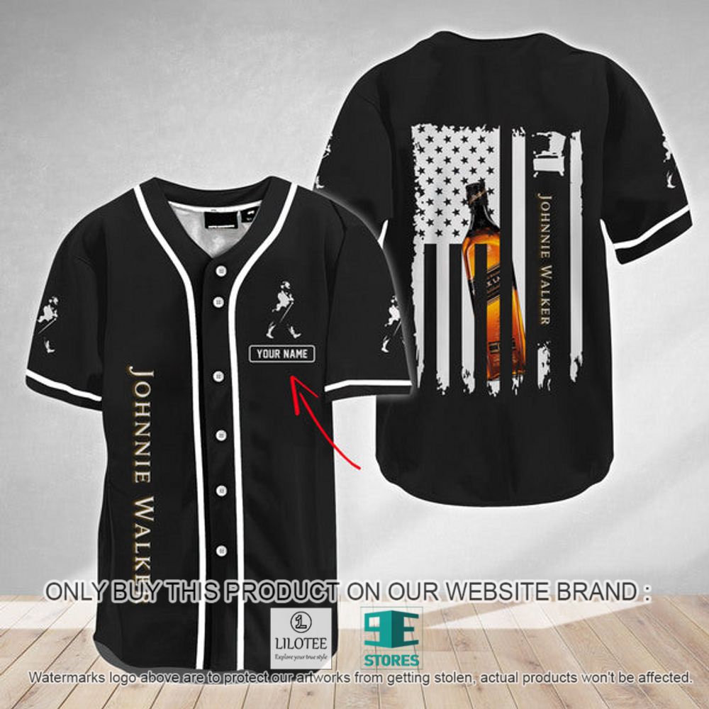 American Flag Johnnie Walker Custom Name Baseball Jersey - LIMITED EDITION 3