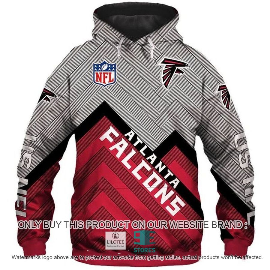 Atlanta Falcons NFL Red grey 3D Over Printed Hoodie, Zip Hoodie 22