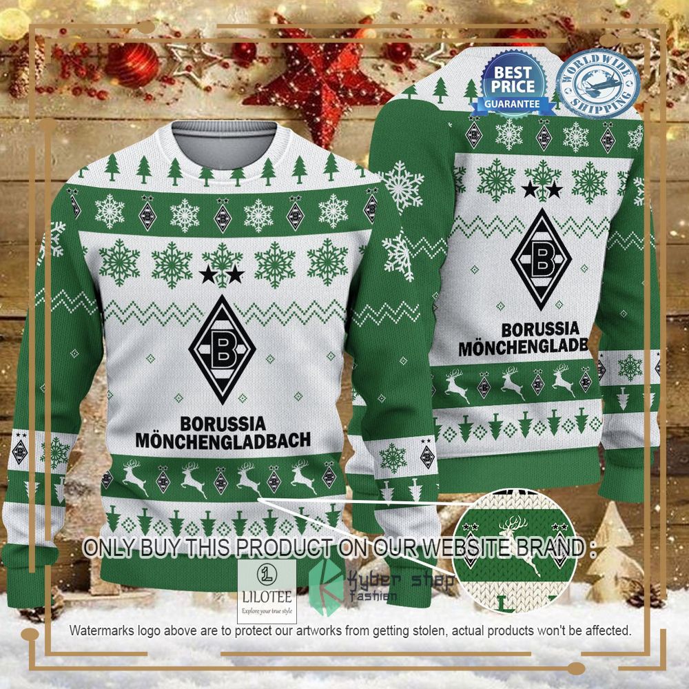 Borussia Monchengladbach white green Ugly Christmas Sweater - LIMITED EDITION 7