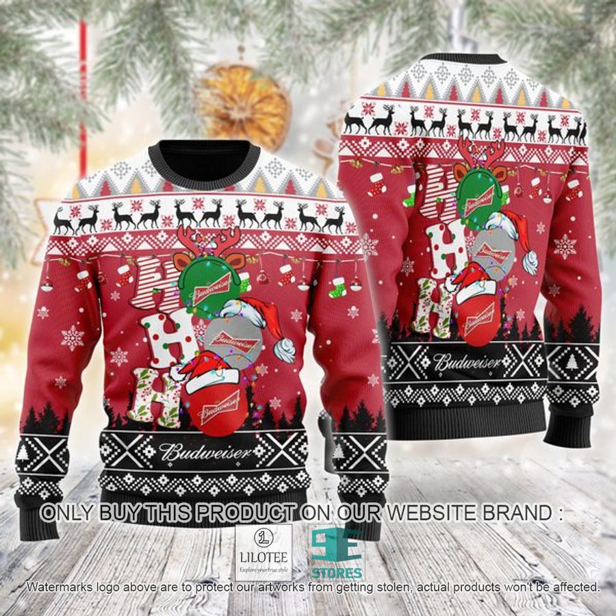 Budweiser Beer Ho Ho Ho Ugly Christmas Sweater - LIMITED EDITION 9