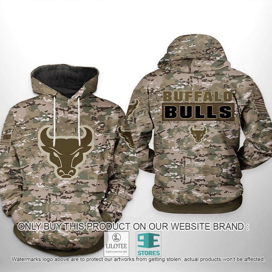 Buffalo Bulls NCAA Camo Veteran 3D Hoodie, Zip Hoodie - LIMITED EDITION 8