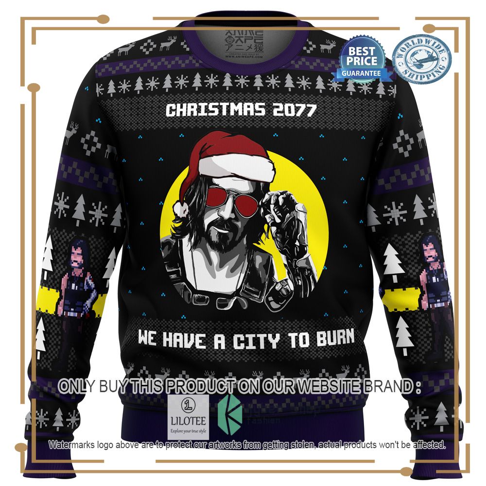 Christmas 2077 Cyberpunk 2077 Ugly Christmas Sweater - LIMITED EDITION 6