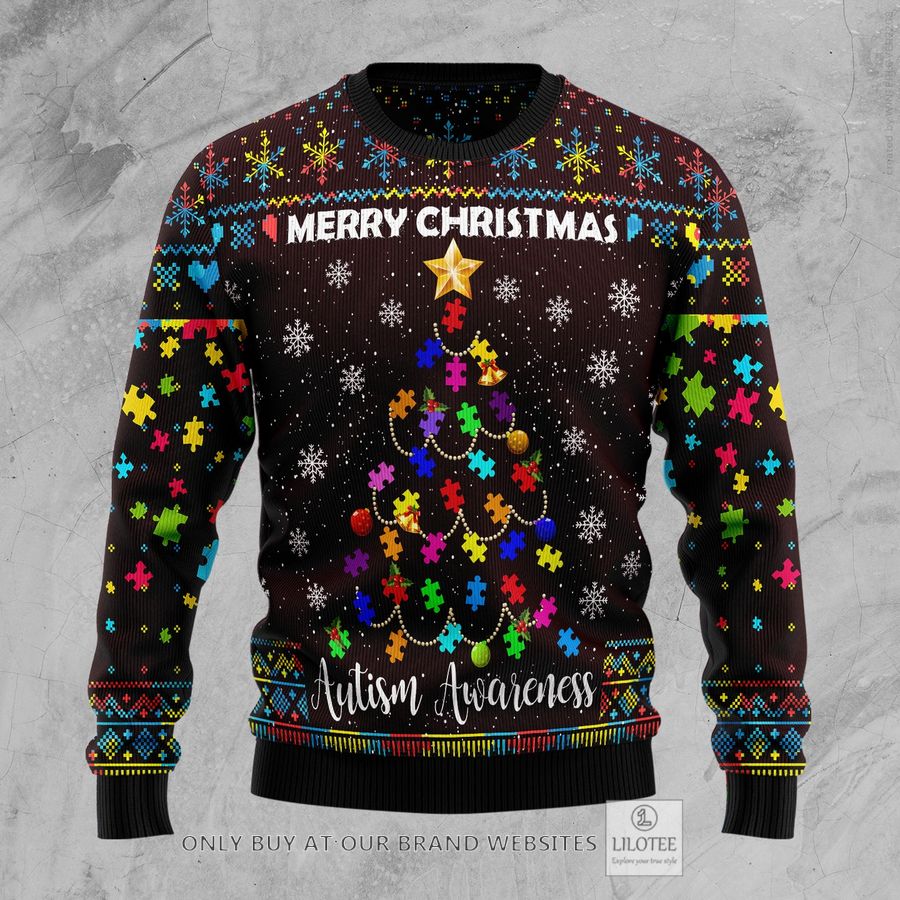 Christmas Tree Autism Awareness Ugly Christmas Sweater - LIMITED EDITION 25