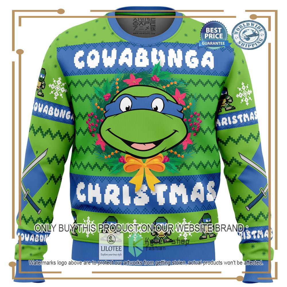 Cowabunga Leonardo Christmas Teenage Mutant Ninja Turtles Ugly Christmas Sweater - LIMITED EDITION 7