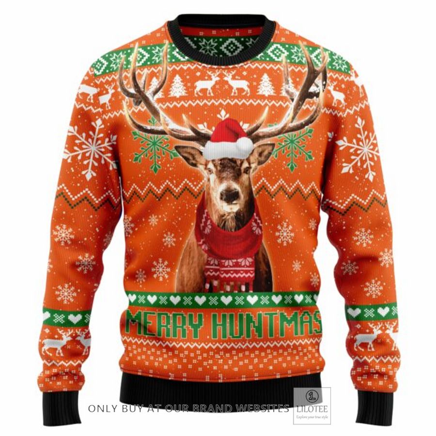 Deer Merry Huntmas Ugly Christmas Sweatshirt 6