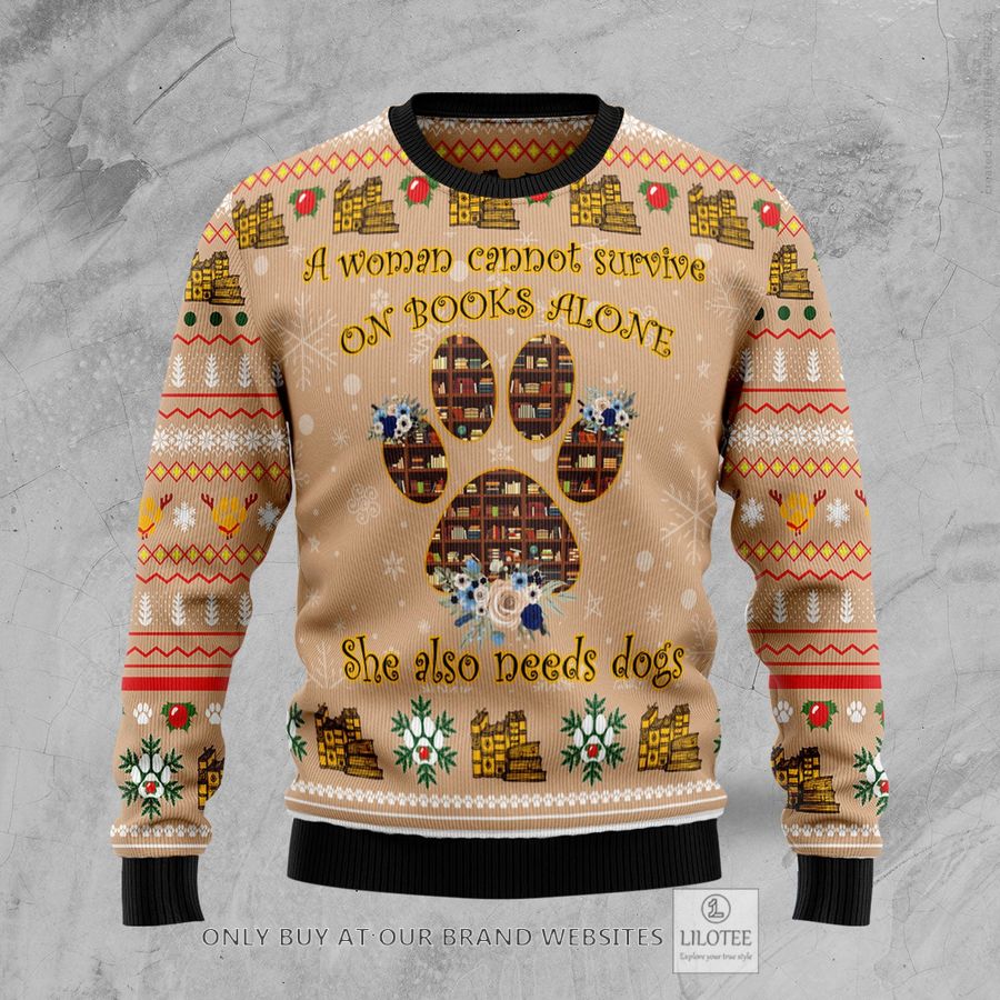 Dog And Book Lover Ugly Christmas Sweater - LIMITED EDITION 25
