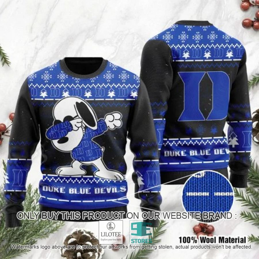 Duke Blue Devils Snoopy Dabbing Ugly Chrisrtmas Sweater - LIMITED EDITION 10