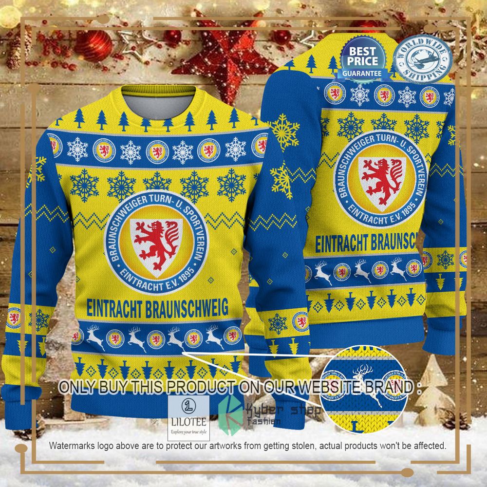 Eintracht Braunschweig yellow blue Ugly Christmas Sweater - LIMITED EDITION 7