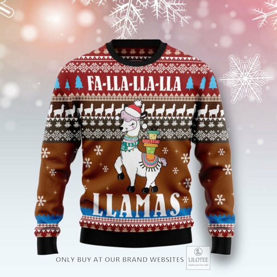 Fa Lla Lla Llamas Ugly Christmas Sweatshirt 18