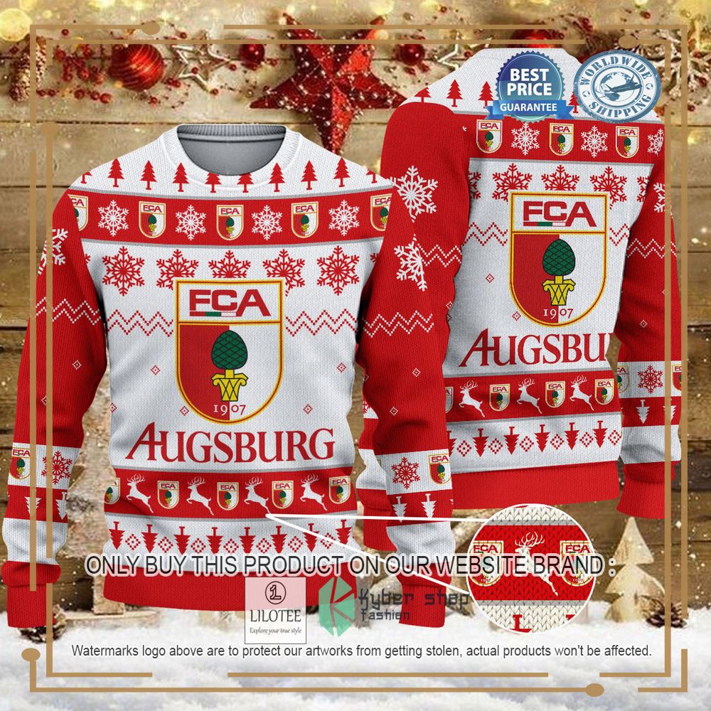 FC Augsburg white red Ugly Christmas Sweater - LIMITED EDITION 7