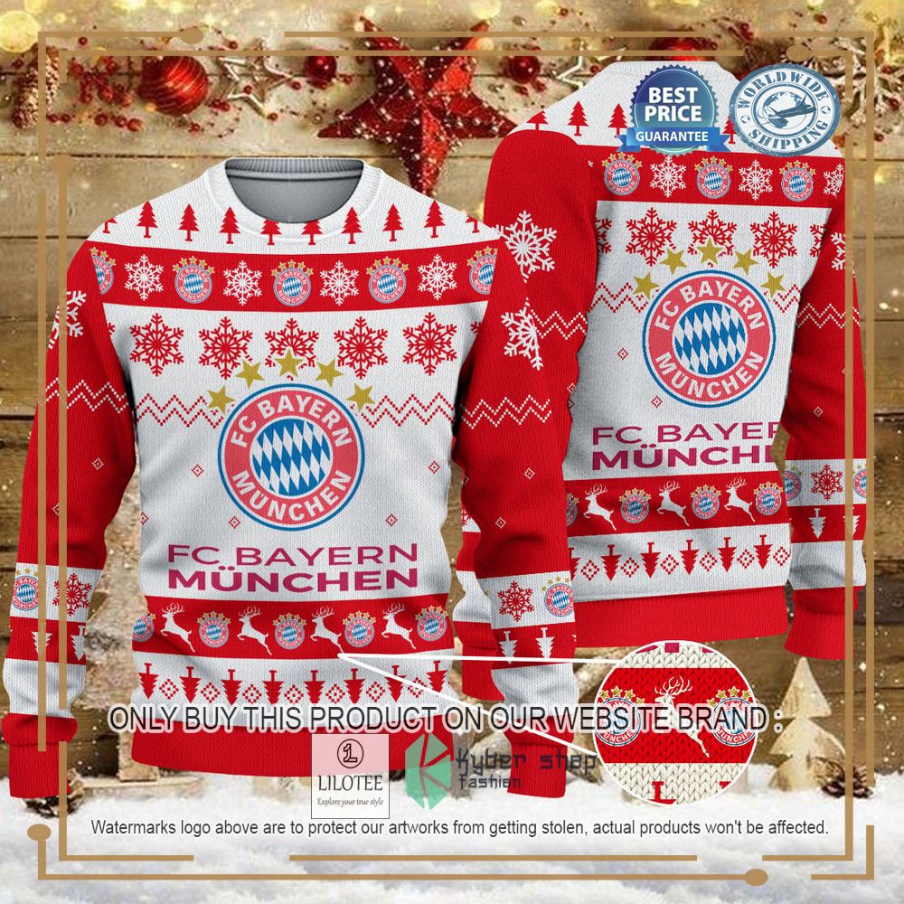 FC Bayern Munchen white red Ugly Christmas Sweater - LIMITED EDITION 7
